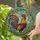 Proud Rooster Organic Swirls Geometric Patterns Farmhouse Decor Gift for Rooster Lover Stained Glass Suncatcher - 2