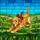 Jewel Tone Golden Retriever Puppy Play Bow Wildflower Mosaic - Home Decor Gift for Dog Lover Stained Glass Suncatcher - 5