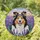 Smiling Tricolor Shetland Sheepdog Lavender Meadow - Home Decor Gift for Dog Lover Stained Glass Suncatcher - 1