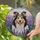 Smiling Tricolor Shetland Sheepdog Lavender Meadow - Home Decor Gift for Dog Lover Stained Glass Suncatcher - 2
