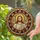 Jesus Christ Golden Halo Celestial Light Mosaic Circular Border - Home Decor Gift Stained Glass Suncatcher - 2