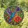 Hummingbird Tiffany Glass Flowers Leaves Circular Frame - Wildlife Lover Home Decor Gift Stained Glass Suncatcher - 1