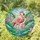 Pink Flamingo Blooming Lotus Sunlit Water Stained Glass - Home Decor Gift for Wildlife Lovers Stained Glass Suncatcher - 1