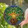Stout Planter Lush Foliage Heart Leaves Sunset Water Waves - Home Decor Gift Stained Glass Suncatcher - 2