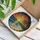 Tropical Beach Sunset Ocean Palm Trees Golden Sun Shimmering Light Path Home Decor Gift Stained Glass Suncatcher - 3