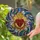 Stained Glass Sacred Heart Iridescent Mosaic Golden Cross Crown of Thorns - Home Decor Gift Stained Glass Suncatcher - 2
