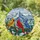 Cardinal Blue Jay Holly Tiffany Glass Winter Landscape Scene - Home Decor Gift for Bird Lover Stained Glass Suncatcher - 1