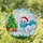 Baby Seal Pup Santa Hat Scarf Christmas Tree Holly Presents - Christmas Gift Stained Glass Suncatcher - 1