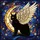 Black Cat Angel Wings Golden Moon Celestial Mosaic - Home Decor Gift for Cat Lover Stained Glass Suncatcher - 5