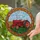 Tiffany Glass Farm Tractor Red Berries Sky Clouds - Farmhouse Home Decor Gift Stained Glass Suncatcher - 2