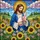 Jesus Christ Sphynx Cat Sunflowers Daisies Mosaic Fields Home Decor Gift for Cat Lover Stained Glass Suncatcher - 5
