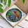 Red Eyed Frog Mushroom Umbrella Wetland Lily Pads Cattails Scene - Nature Lover Gift Stained Glass Suncatcher - 3