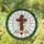 Stained Glass Red Latin Cross Green Vine Peace on Earth Banner - Home Decor Gift Stained Glass Suncatcher - 1