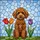 Miniature Poodle Tulips Sky Mosaic - Poodle Lover Home Decor Gift Stained Glass Suncatcher - 5