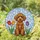 Miniature Poodle Tulips Sky Mosaic - Poodle Lover Home Decor Gift Stained Glass Suncatcher - 1