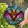 Fluffy Brown Bat Blossom Tree Branch Foliage - Wildlife Home Decor Gift for Bat Lover Stained Glass Suncatcher - 2