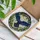 Dark Blue Crow Raven Bird Spreading Wings Orange Eyes - Wildlife Lover Home Decor Gift Stained Glass Suncatcher - 3