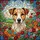 Jack Russell Terrier Dog Stained Glass Flowers Garden Home Decor Gift for Dog Lover Stained Glass Suncatcher - 5