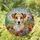 Jack Russell Terrier Dog Stained Glass Flowers Garden Home Decor Gift for Dog Lover Stained Glass Suncatcher - 1