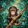 Baby Chimpanzee Tropical Jungle - Wildlife Lover Home Decor Gift Stained Glass Suncatcher - 5