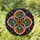 Circular Floral Petals Three Interconnected Hearts Cross Circles Geometric Mosaic - Home Decor Gift Stained Glass Suncatcher - 1