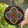 Circular Floral Petals Three Interconnected Hearts Cross Circles Geometric Mosaic - Home Decor Gift Stained Glass Suncatcher - 2