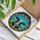 Playful Holstein Cow Floral Wreath Blue Sky - Farmhouse Decor Gift for Cow Lover Stained Glass Suncatcher - 3