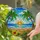 Tropical Beach Sunset Palm Trees Hibiscus Ocean Waves - Home Decor Gift for Ocean Lovers Stained Glass Suncatcher - 2