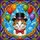 Calico Cat Emerald Eye Top Hat Red Bow Tie Balloons - Home Decor Gift for Cat Lover Stained Glass Suncatcher - 5