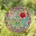 Roses Five-Pointed Star Thorny Stems Ribbons Bell Tassel Floral Celestial - Home Decor Gift Stained Glass Suncatcher - 1
