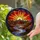 Towering Angular Mountains Winding River Canyon Glowing Sun Sunset - Home Decor Gift Stained Glass Suncatcher - 2