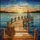 Winding Wooden Pier Fishing Net Waterscape - Coastal Living Home Decor Gift Stained Glass Suncatcher - 5