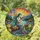 Ethereal Woman Butterfly Wings Dandelion Wildflowers Mountains - Home Decor Gift Stained Glass Suncatcher - 1