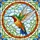 Hummingbird Mid-Flight Circular Frame Sky Foliage - Home Decor Wildlife Gift Stained Glass Suncatcher - 5