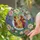 Winged Cat Crescent Moon Honeybees Peonies Delphiniums Garden - Home Decor Gift Cat Lover Stained Glass Suncatcher - 2