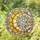 Golden Yellow Amber Tiffany Glass Crescent Moon Stars - Celestial Home Decor Gift Stained Glass Suncatcher - 1