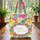 Ornate Floral Wreath Tropical Flowers Leaves Your Name Heart Cursive - Everyday Carry Gift Quilted Tote Bag - 3