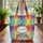 Ornate Mushrooms Rainbow Stripes Daisies Everyday Carry Gift Quilted Tote Bag - 3