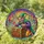 Mischievous Grinning Goblin Gremlin Creature Treasure Chest Fantasy Landscape Home Decor Gift Stained Glass Suncatcher - 1