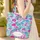 Majestic Peacock Tropical Flowers Name Wreath Everyday Carry Gift for Nature Lover Quilted Tote Bag - 4