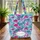 Majestic Peacock Tropical Flowers Name Wreath Everyday Carry Gift for Nature Lover Quilted Tote Bag - 3