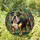 English Bulldog Garden Foliage - Home Decor Gift for Dog Lover Stained Glass Suncatcher - 1