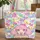 Pink Poodle Floral Splatter Chunky Bubble Letters Enamel Plaque - Everyday Carry Gift Quilted Tote Bag - 1