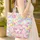 Pink Poodle Floral Splatter Chunky Bubble Letters Enamel Plaque - Everyday Carry Gift Quilted Tote Bag - 4