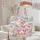 Pink Poodle Floral Splatter Chunky Bubble Letters Enamel Plaque - Everyday Carry Gift Quilted Tote Bag - 5