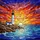 Tall Lighthouse Illuminated Beacon Rocky Coastline Ocean Sunset Sky - Home Decor Gift Stained Glass Suncatcher - 5