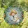 Young Blonde Child Hugging Fluffy Rabbit Mosaic Tiffany Glass - Nursery Decor Gift Stained Glass Suncatcher - 1