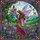 Graceful Fairy Iris Flowers Fantastical Castle - Home Decor Gift for Fantasy Lover Stained Glass Suncatcher - 5