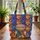 Stained Glass Horse Heads - Everyday Carry Gift for Horse Lover, Equestrian, and Travel Quilted Tote Bag - 3