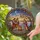 Family Fire Pit Gathering Autumn Tree Moon Twilight Landscape - Home Decor Gift Stained Glass Suncatcher - 2